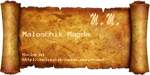 Maloschik Magda névjegykártya